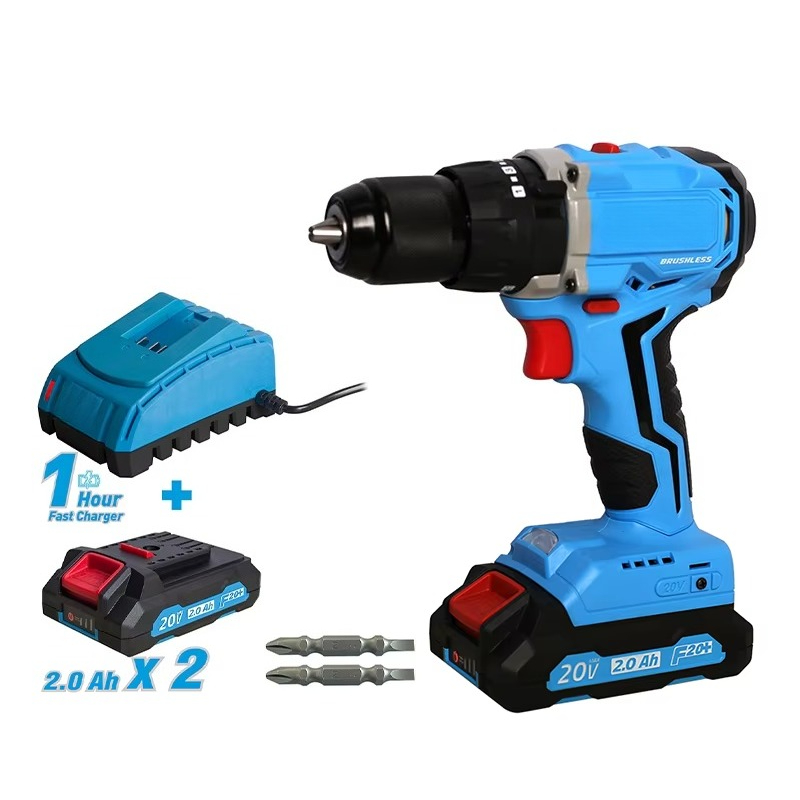 Combo Power Tools - Zestaw elektronarzędzi: wiertarko-wkrętarka akumulatorowa 20V, bezszczotkowa,